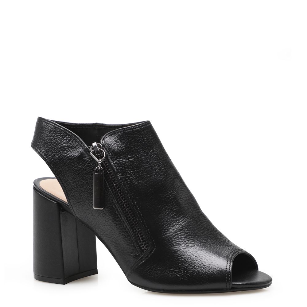 Sandália Feminina Sandal Boot Open - Couro Atanado Preto - corello