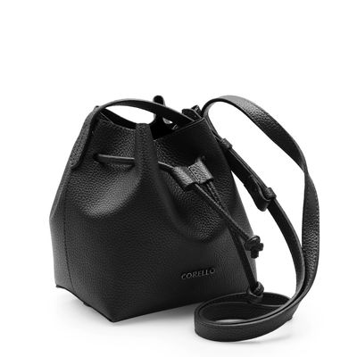 white mini bucket bolsa