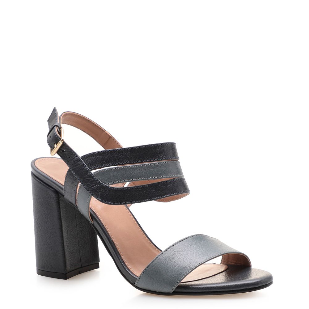 Sandália Feminina Bicolor Couro - Marrakesh Denim Marinho - corello