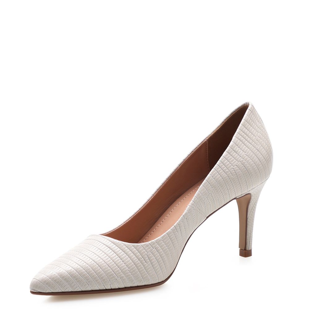 scarpin branco bico fino