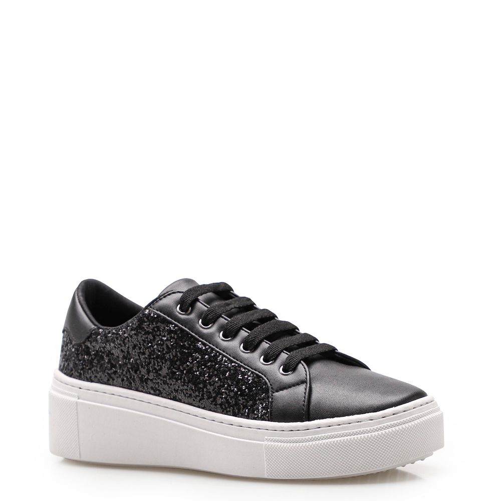 tenis preto feminino com brilho