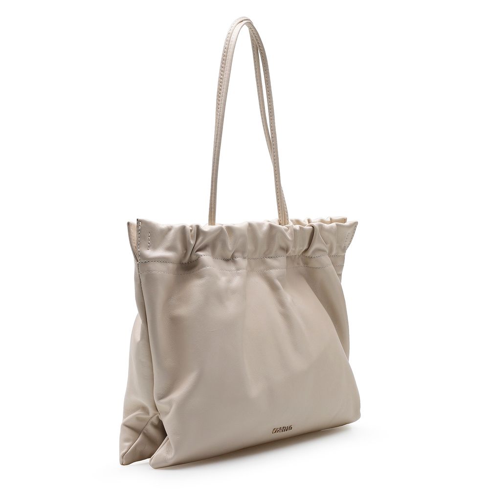 ruched white bolsa