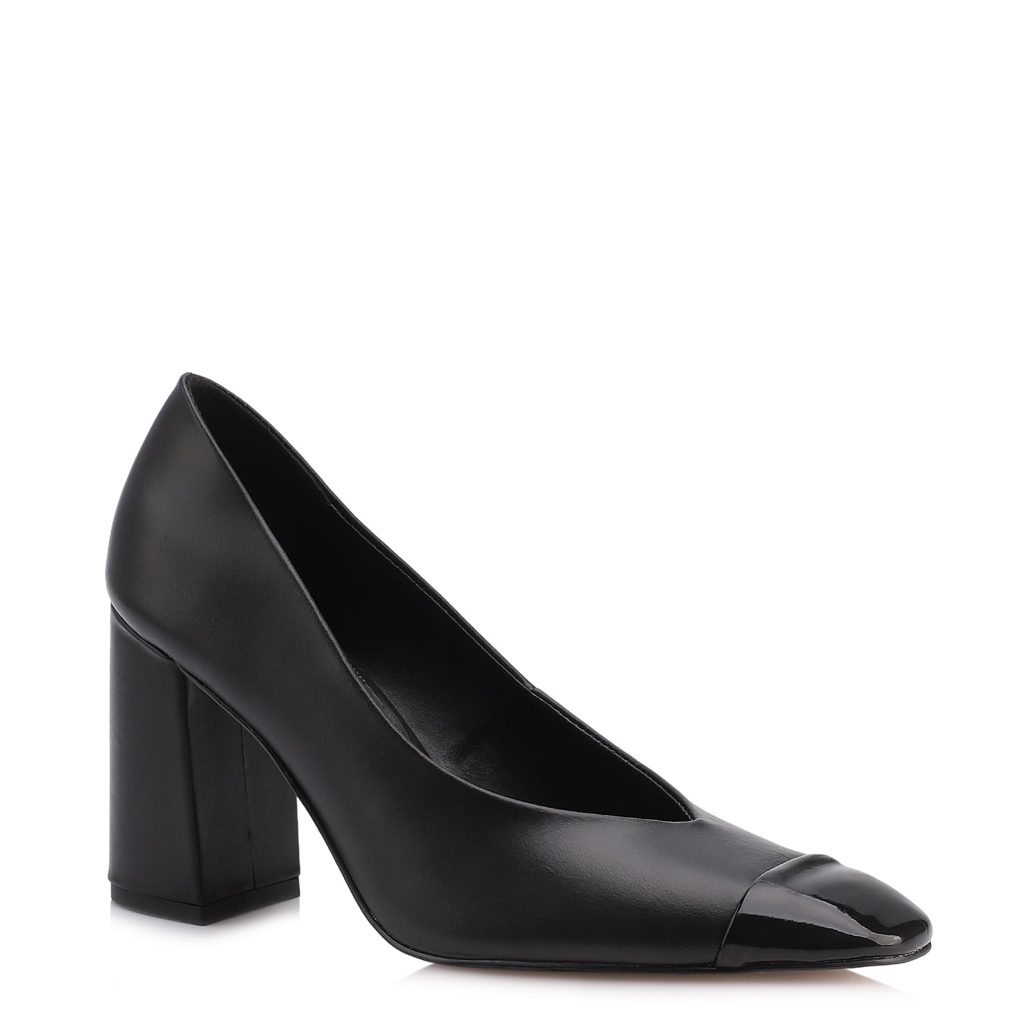 Scarpin - Couro Preto/Alt Verniz Preto